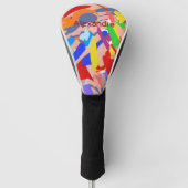 Moderne naam Custom Abstract Kleurrijk Golfheadcover (Voorkant)
