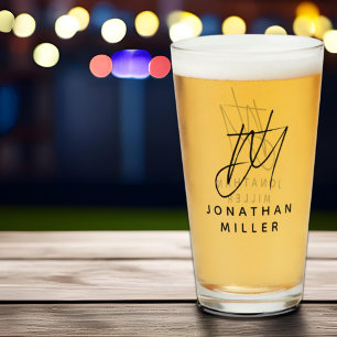 Moderne Naam Eenvoudig Bier Glas