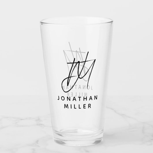 Moderne Naam Eenvoudig Bier Glas (Voorkant)