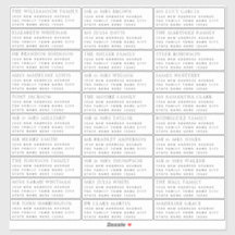 Moderne naam en adreslabel van gasten