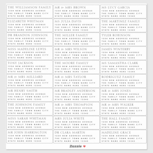 Moderne naam en adreslabel van gasten sticker (Vel)