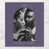 Moderne Naam en Datum Fotoboog Bruiloft Wijn Etiket (Enkel label)