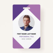 Moderne naam en foto Corporate Employee ID Kaart Badge (Voorkant)