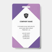 Moderne naam- en pasfoto personeelskaart badge (Achterkant)