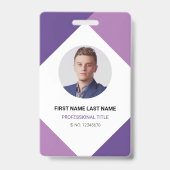 Moderne naam- en pasfoto personeelskaart badge (Voorzijde)