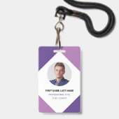Moderne naam- en pasfoto personeelskaart badge (Voorzijde met lanyard)