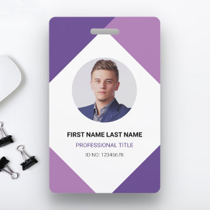 Moderne naam- en pasfoto personeelskaart badge