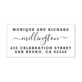 Moderne naam en retouradres van de bruiloft rubberstempel (Afrduk)