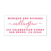 Moderne naam en retouradres van de bruiloft  zelfinktende stempel (Design)