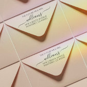 Moderne naam en retouradres van de bruiloft  zelfinktende stempel