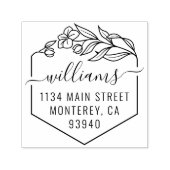 Moderne naam en retouradres van de bruiloft  zelfinktende stempel (Design)