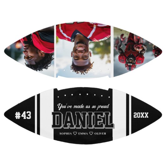 Moderne Naam en Tekst Foto Bewaarschrift Gift American Football (Panelen)