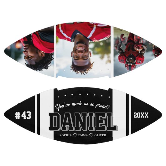 Moderne Naam en Tekst Foto Bewaarschrift Gift American Football (Panelen)