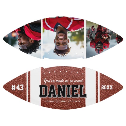 Moderne Naam en Tekst Foto Bewaarschrift Gift American Football (Panelen)