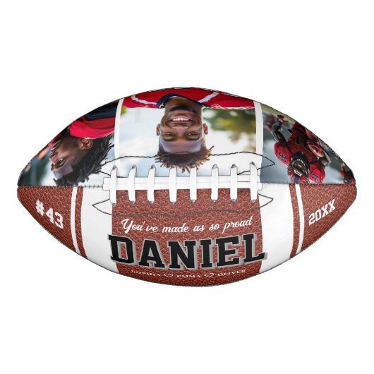 Moderne Naam en Tekst Foto Bewaarschrift Gift American Football (Voorkant)