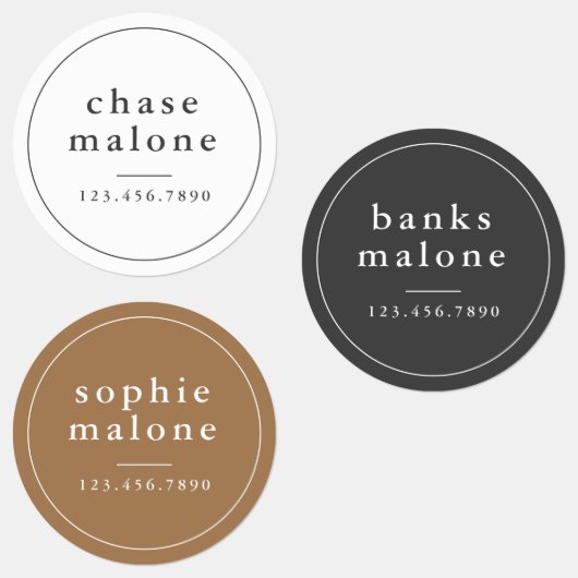 Moderne naam en telefoonnummer Kinder schoolbenodi Labels (Groep)