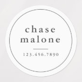 Moderne naam en telefoonnummer Kinder schoolbenodi Labels (Design 1)