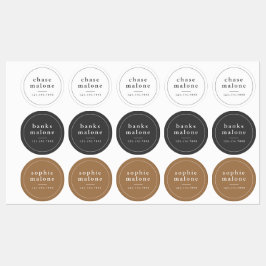 Moderne naam en telefoonnummer Kinder schoolbenodi Labels