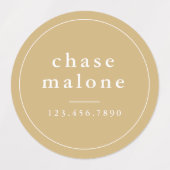 Moderne naam en telefoonnummer waterdicht labels (Design 1)