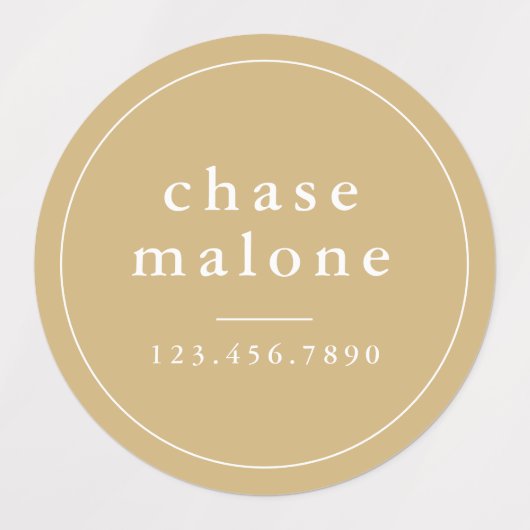 Moderne naam en telefoonnummer waterdicht labels (Design 1)