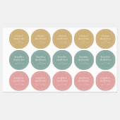 Moderne naam en telefoonnummer waterdicht labels (Vel)