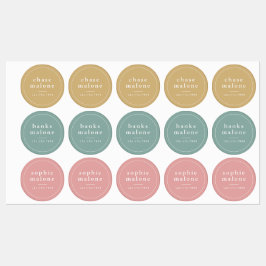 Moderne naam en telefoonnummer waterdicht labels