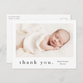 Moderne naam Foto Baby Briefkaart (Voorkant / Achterkant)