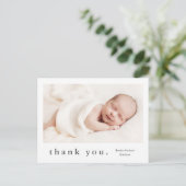 Moderne naam Foto Baby Briefkaart (Staand voorkant)