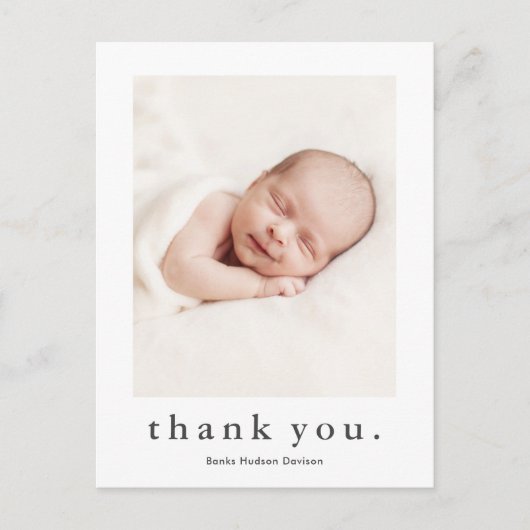Moderne naam Foto Baby Hartelijk dank Briefkaart (Voorkant)