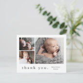 Moderne naam Foto Collage Baby Hartelijk dank Briefkaart (Staand voorkant)