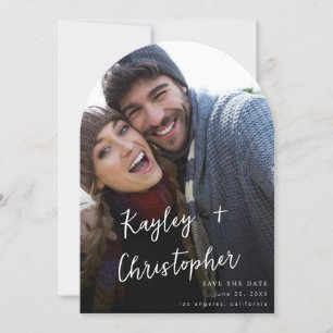 Moderne naam Foto Verticaal Chic Opslaan van de da Kaart