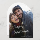 Moderne naam Foto Verticaal Chic Opslaan van de da Kaart (Voorkant / Achterkant)