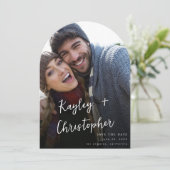 Moderne naam Foto Verticaal Chic Opslaan van de da Kaart (Staand voorkant)