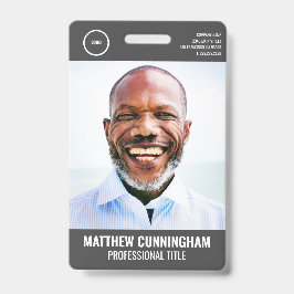 Moderne naam foto werknemer Barcode Round Logo Badge