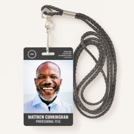 Moderne naam foto werknemer Barcode Round Logo Badge