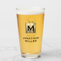 Moderne naam, geborsteld metaal monogram bier