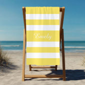 Moderne naam gele gestreepte zwembad strandlaken