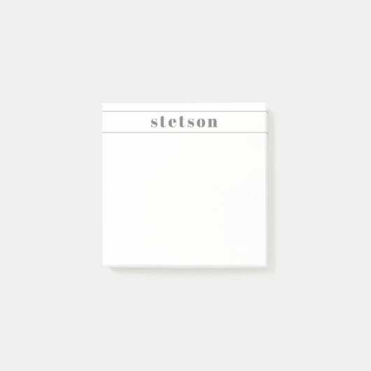 Moderne naam gepersonaliseerde briefpapier post-it® notes (Voorkant)