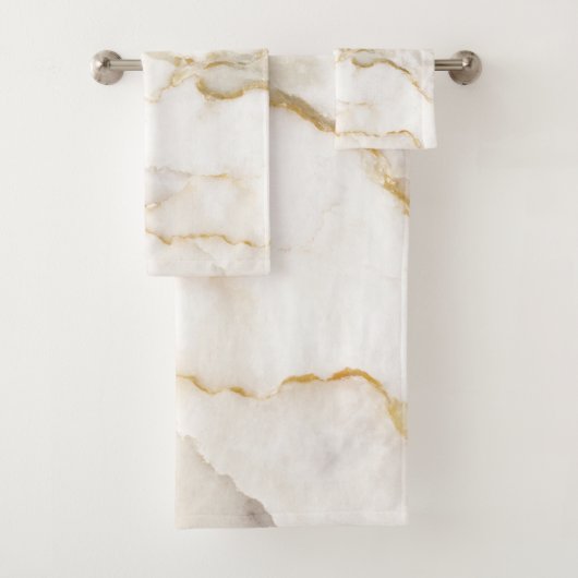Moderne naam goudkleurig marmeren patroon bad handdoek (Insitu)