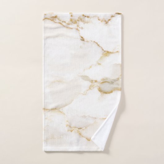 Moderne naam goudkleurig marmeren patroon bad handdoek (Handdoek)