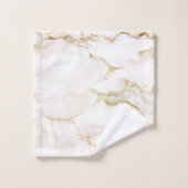 Moderne naam goudkleurig marmeren patroon bad handdoek (Wasdoekje)