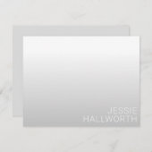 Moderne naam | Gradiënt grijs Bedankkaart (Voorkant / Achterkant)