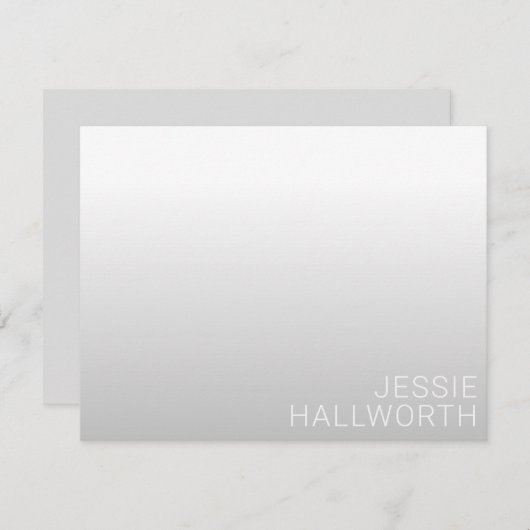 Moderne naam | Gradiënt grijs Bedankkaart (Voorkant / Achterkant)