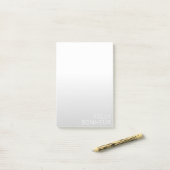 Moderne  naam | Gradiënt grijs Post-it® Notes (Op bureau)