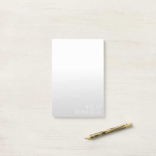 Moderne  naam | Gradiënt grijs Post-it® Notes (Op bureau)