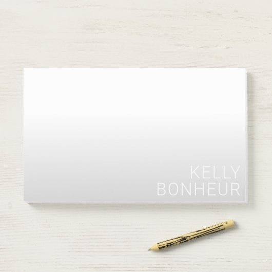 Moderne  naam | Gradiënt grijs Post-it® Notes (Op bureau)