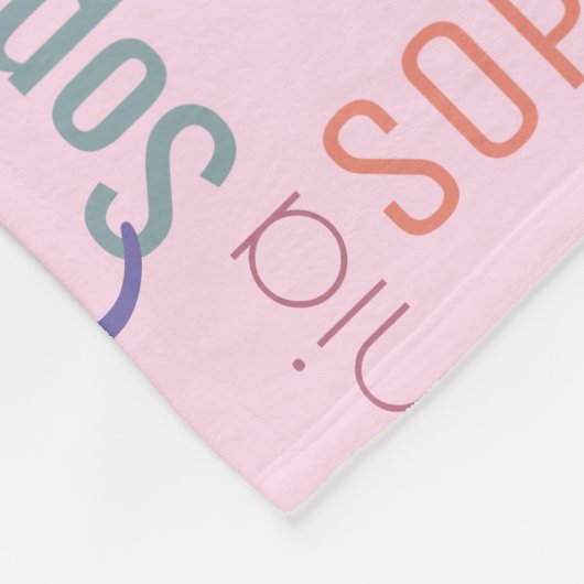 Moderne naam Graffiti roze naampatroon Fleece Deken (Hoek)