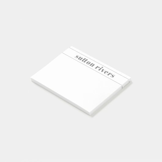 Moderne naam grijs post-it® notes (Schuin)