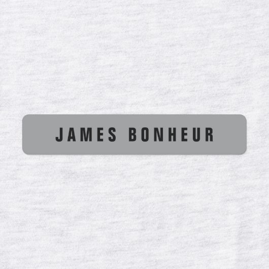 Moderne naam | Grijzen Zwart & Wit Iron-on Kleding Labels (Design 1)