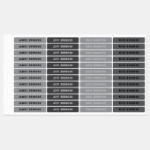 Moderne naam | Grijzen Zwart & Wit Iron-on Kleding Labels (Vel)